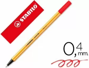 ROTULADOR STABILO POINT 88 ROJO Nº 40 PUNTA DE FIBRA ROTULADOR STABILO POINT 88 ROJO Nº 40 PUNTA DE FIBRA